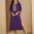 purple silk blend festive wear long kurti
