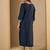 navy-blue silk blend festive wear long kurti