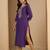 purple silk blend festive wear long kurti