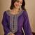 purple silk blend festive wear long kurti