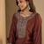 brown silk blend festive wear long kurti