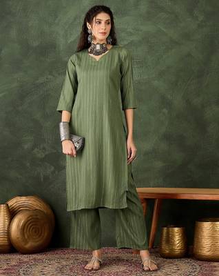 mehendi cotton silk festive top and bottom 1