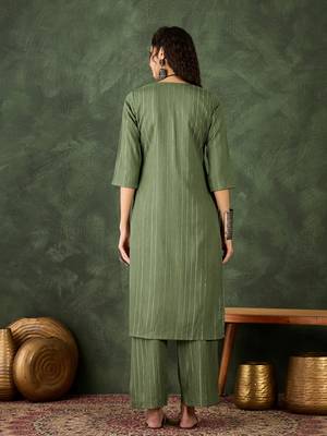 mehendi cotton silk festive top and bottom 3