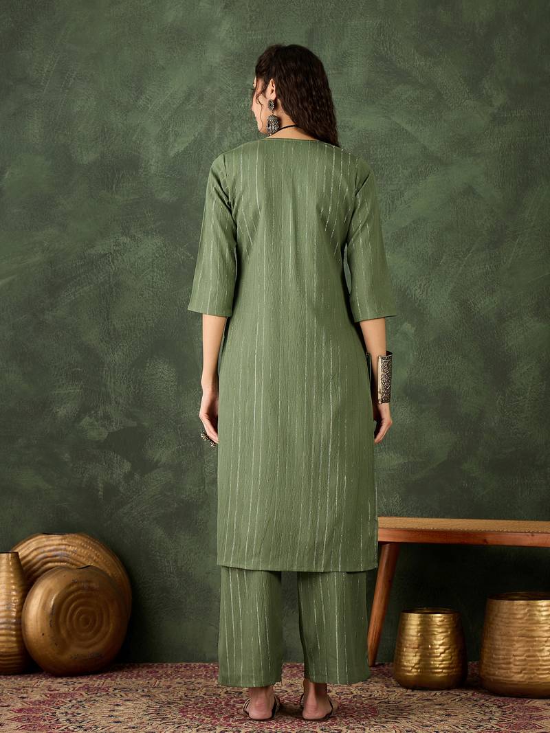 mehendi cotton silk festive top and bottom