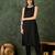 black cotton silk festive top and bottom