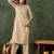 cream cotton silk festive top and bottom