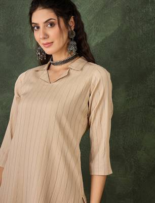 cream cotton silk festive top and bottom 4
