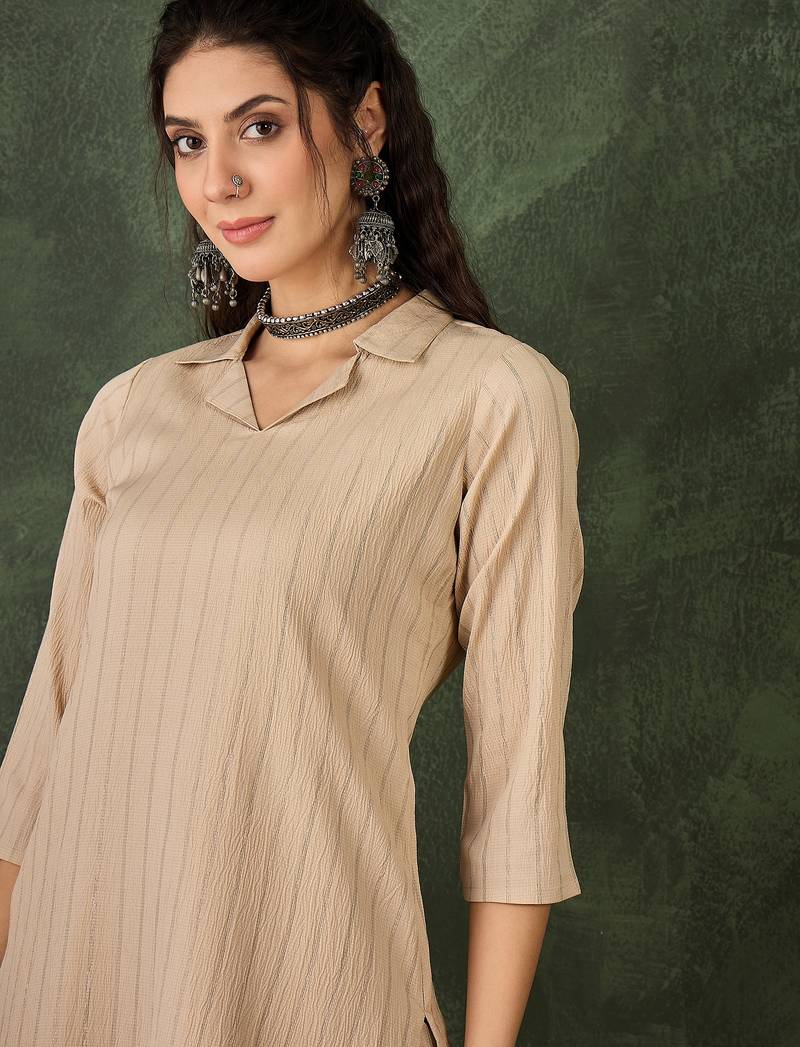 cream cotton silk festive top and bottom