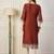 orange cotton silk festive wear long kurti