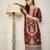 orange cotton silk festive wear long kurti