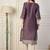 purple cotton silk festive wear long kurti