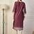 lavender cotton silk festive wear long kurti