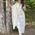 white silk blend festive kurta set
