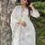 white silk blend festive kurta set