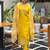 yellow silk blend festive kurta set