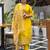 yellow silk blend festive kurta set