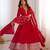 red vichitra festive wear anarkali