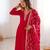 red vichitra festive wear anarkali