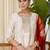 white silk blend festive kurta set