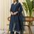 teal silk blend festive kurta set
