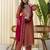 peach silk blend festive kurta set