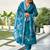 teal silk blend festive kurta set