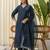 teal silk blend festive kurta set