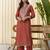 peach silk blend festive kurta set