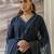 teal silk blend festive kurta set