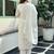 white silk blend festive kurta set