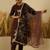 brown silk blend festive kurta set