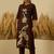brown silk blend festive kurta set