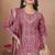mauve crepe festive kurta set
