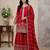 red silk festive kurta set