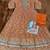 Orange georgette full stitched free size upto 42 heavy embroidery wedding gowns