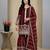 maroon silk festive kurta set