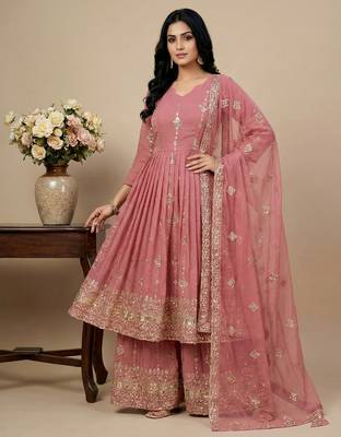 pink silk festive kurta set 1