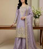 lavender silk festive kurta set
