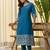 royal-blue silk blend festive kurta set