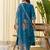 royal-blue silk blend festive kurta set