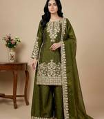 mehendi silk festive kurta set