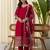 red silk blend festive kurta set