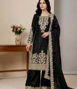 black silk festive kurta set