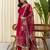 red silk blend festive kurta set