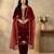 maroon velvet festive kurta set