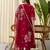 red silk blend festive kurta set
