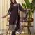 brown silk blend festive kurta set
