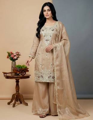 cream silk festive kurta set 1