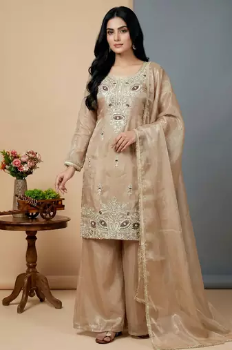 cream silk festive kurta set