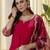 red silk blend festive kurta set
